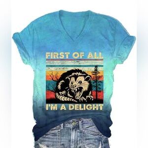 First Of All I'm A Delight Kids Graphic Tee - Blue Ombre